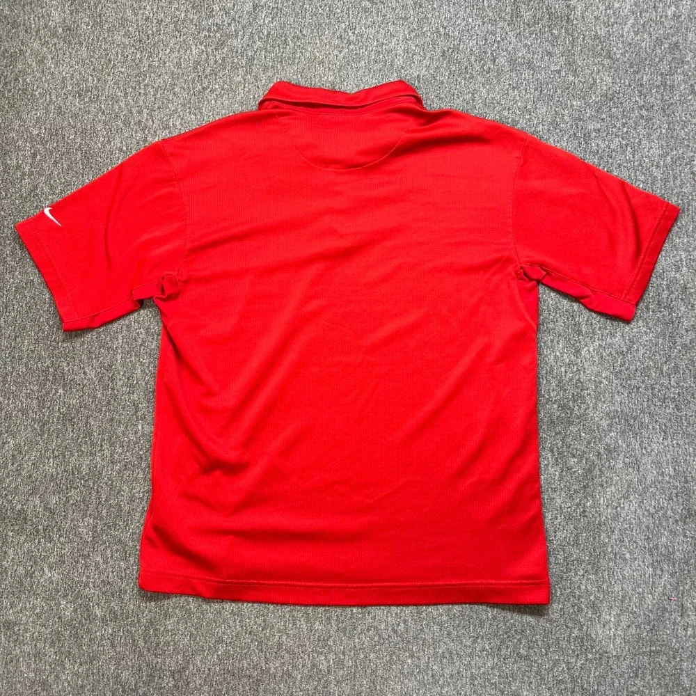 Nike Golf Sphere Dry Polo Shirt Mens Large Red Short‎ Sleeve Performance Top